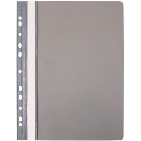 Skoroszyt na dokumenty twardy A4 wpinany do segregatora 10 sztuk szary NATUNA