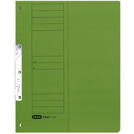 Skoroszyt wpinany do segregatora hakowy 1/2 A4 zielony kartonowy 100551893 ELBA
