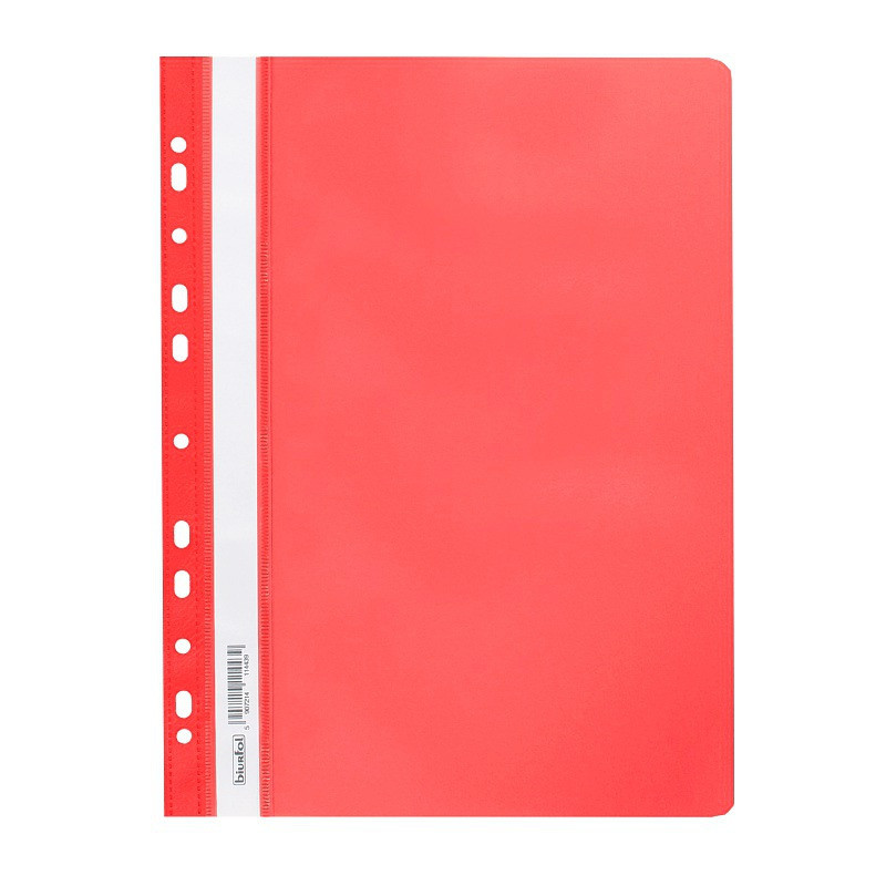 Skoroszyt na dokumenty miękki A4 wpinany do segregatora 20 sztuk czerwony SPP-02-01 BIURFOL