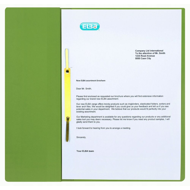 Skoroszyt oczkowy 1/2 A4 zielony 100551879 ELBA