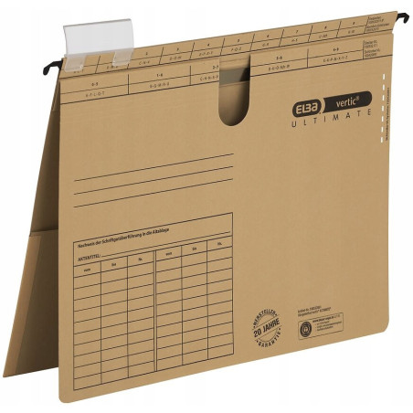 Skoroszyt zawieszany na dokumenty VERTIC ULTIMATE beżowy z kieszenią 100552061 ELBA