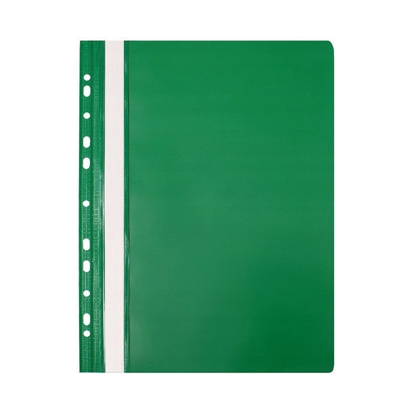 Skoroszyt na dokumenty twardy A4 wpinany do segregatora 10 sztuk zielony NATUNA