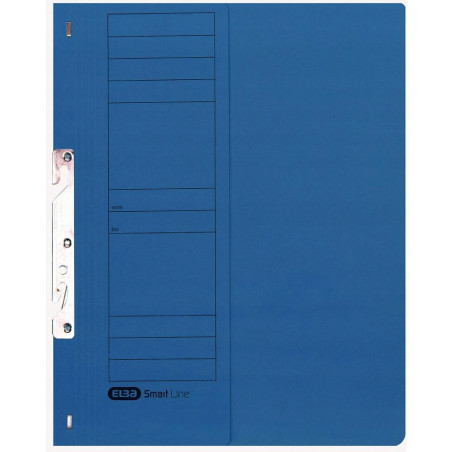 Skoroszyt wpinany do segregatora hakowy 1/2 A4 niebieski kartonowy 100551890 ELBA