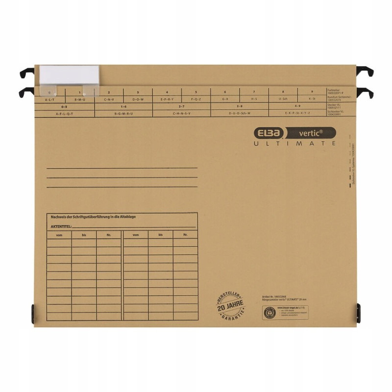 Teczka zawieszana na dokumenty A4 szeroka 20mm Vertic Ultimate 100552068 ELBA