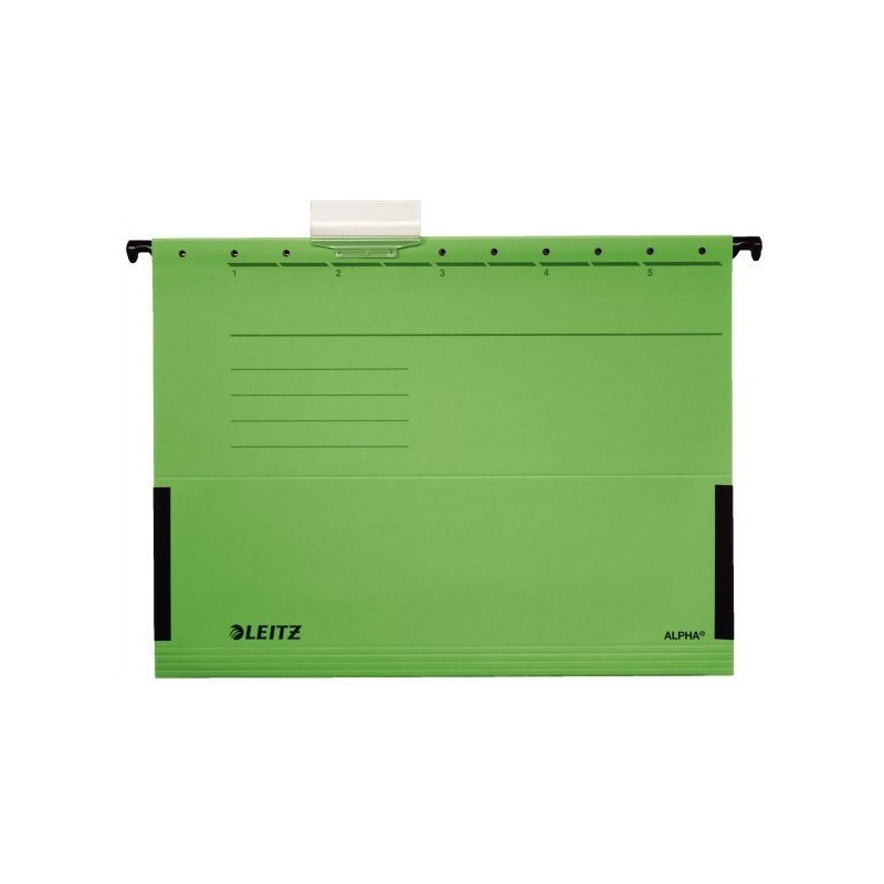 Teczka zawieszana ALPHA zielona z rozszerzanymi bokami LEITZ 19860155