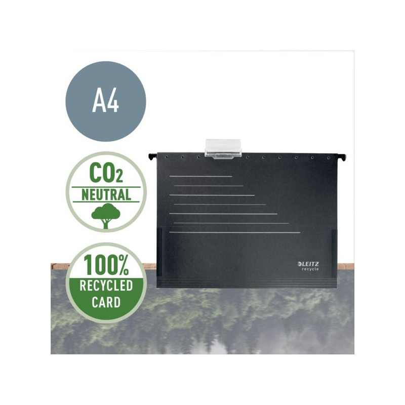 Teczki zawieszane z boczkami czarne Alpha Recycle, 19220095