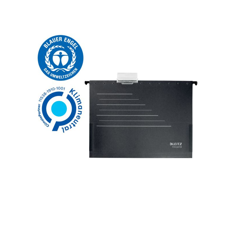 Teczki zawieszane z boczkami czarne Alpha Recycle, 19220095