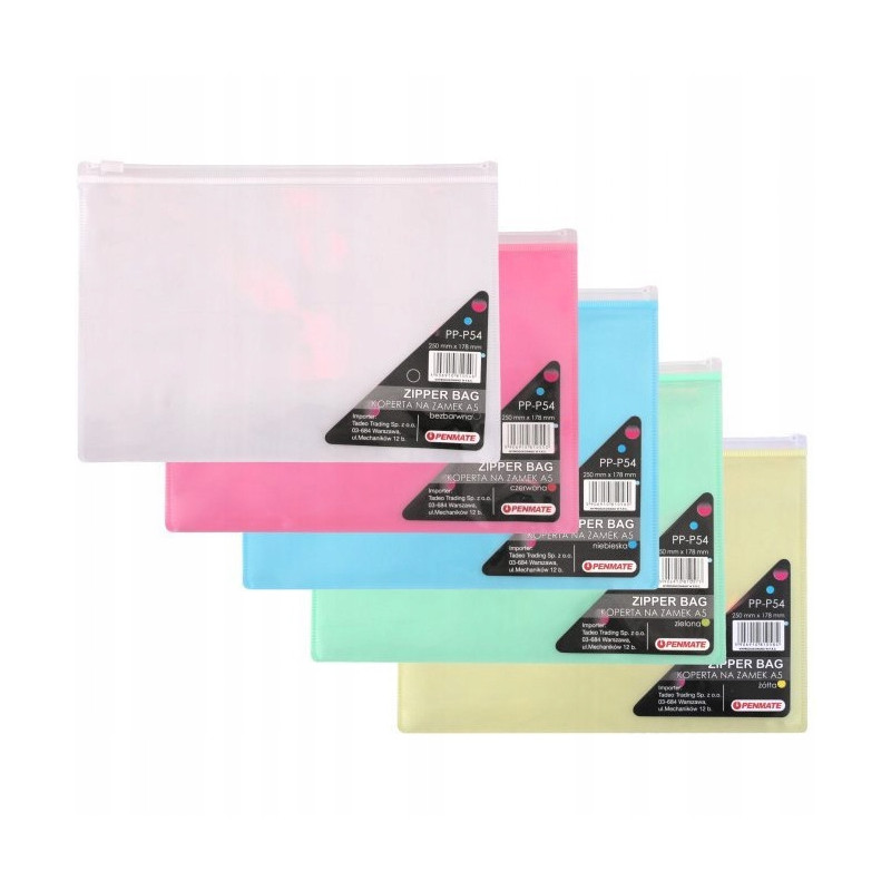 Koperta na zamek A5 bezbarwna PP-P54 TT6695 PENMATE