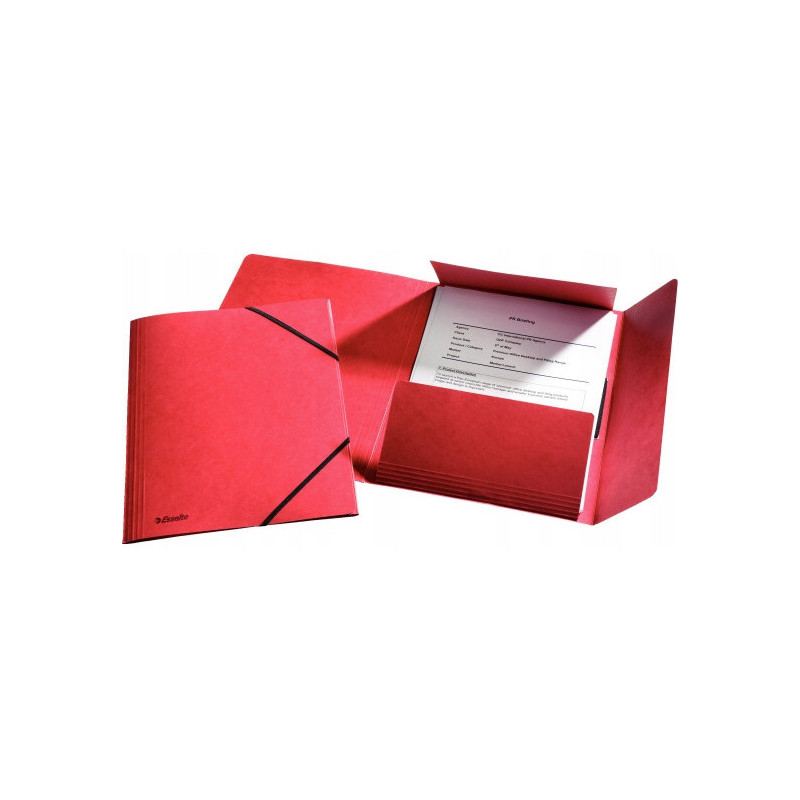 Teczka kartonowa z gumkami ESSELTE czerwona 26593