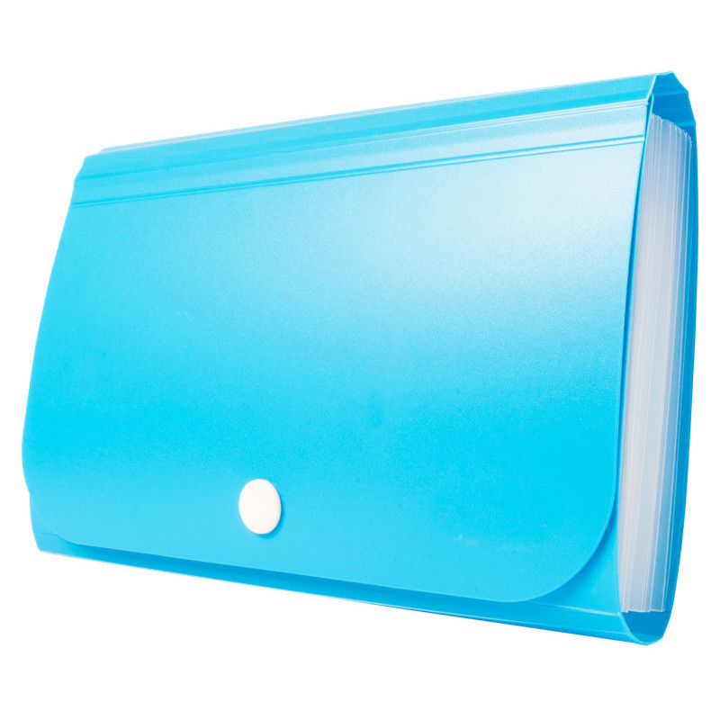 Teczka harmonijkowa PP na zatrzask niebieska 178x118x31mm BT613-N TETIS