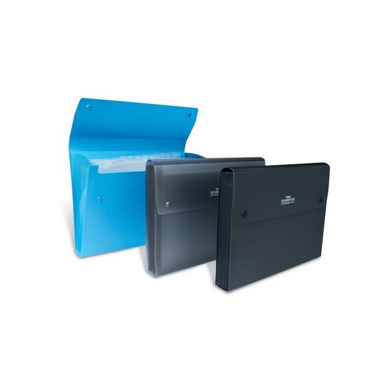 Teczka harmonijkowa A4 13kiesz. niebieska przezroczysta DCD14CT PENTEL