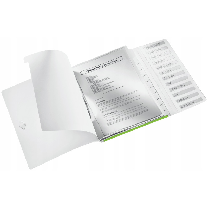 Teczka z gumką 12 przeródek A4 200k zielona 46340054 LEITZ WOW