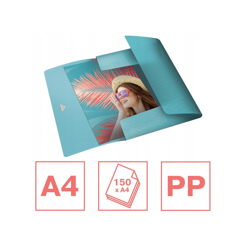 Teczka z gumką ESSELTE COLOUR"ICE 15mm niebieska 626222