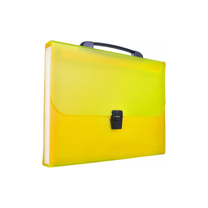 Teczka A4 harmonijkowa PP 13przegródek z rączką żółta BT623-Y TETIS