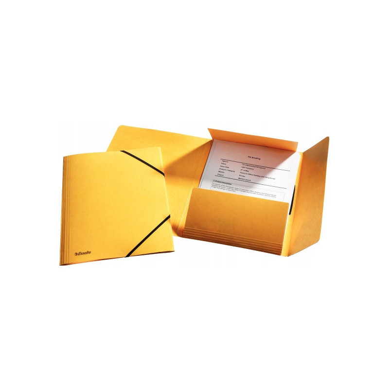 Teczka kartonowa z gumkami ESSELTE żółty 26591