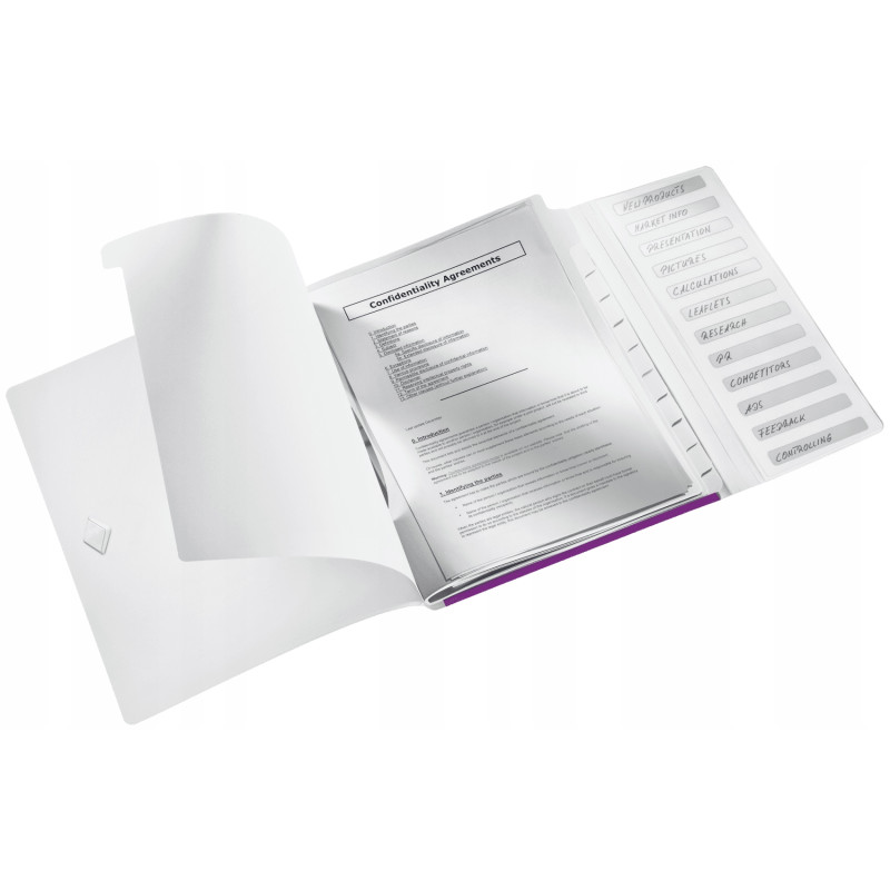 Teczka z gumką 12 przegródek A4 200k fioletowa 46340062 LEITZ WOW