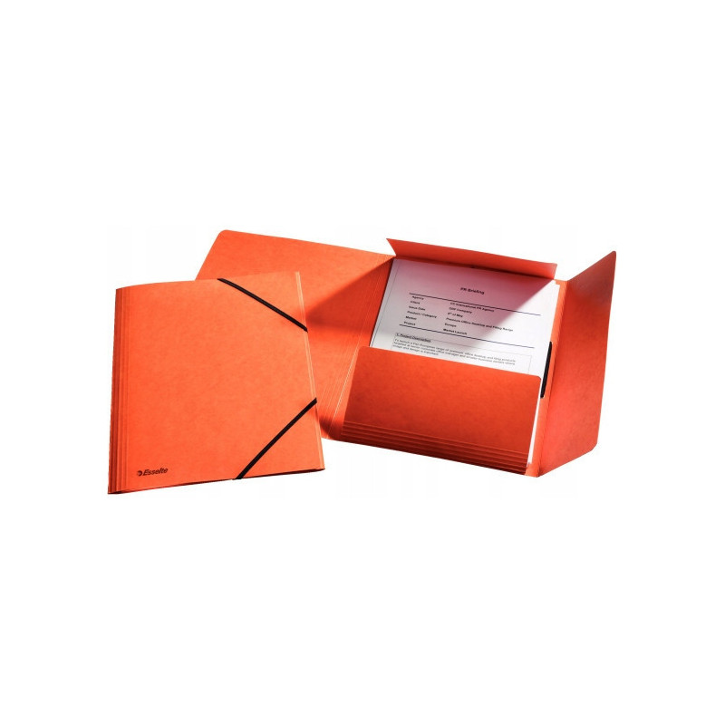 Teczka kartonowa z gumkami ESSELTE pomarańczowa 26594