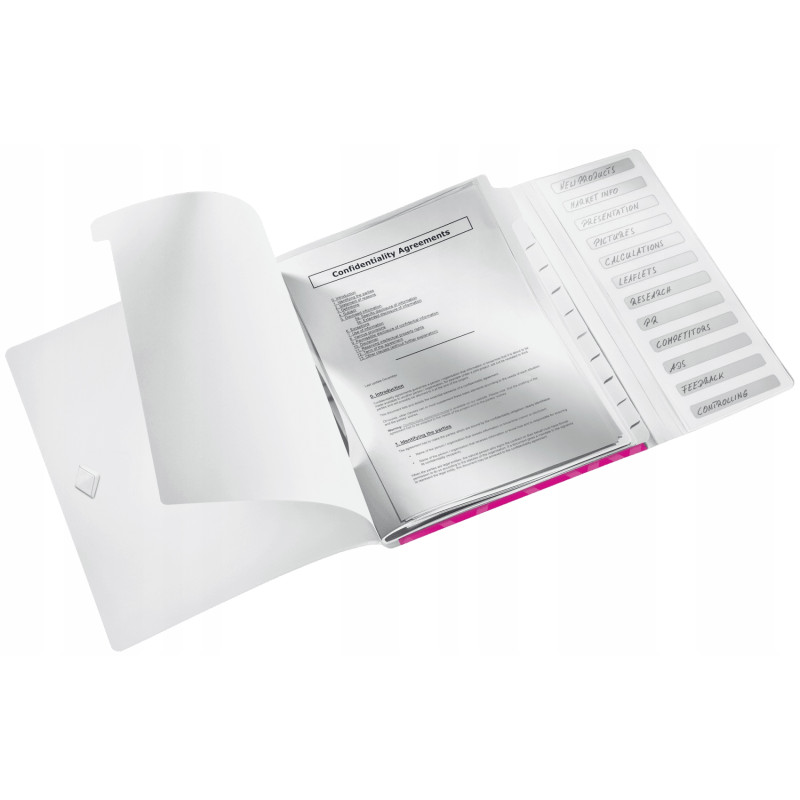 Teczka z gumką 12 przegródek A4 200k różowa 46340023 LEITZ WOW