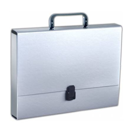 Teczka z rączką A4 5cm srebrna TT6748