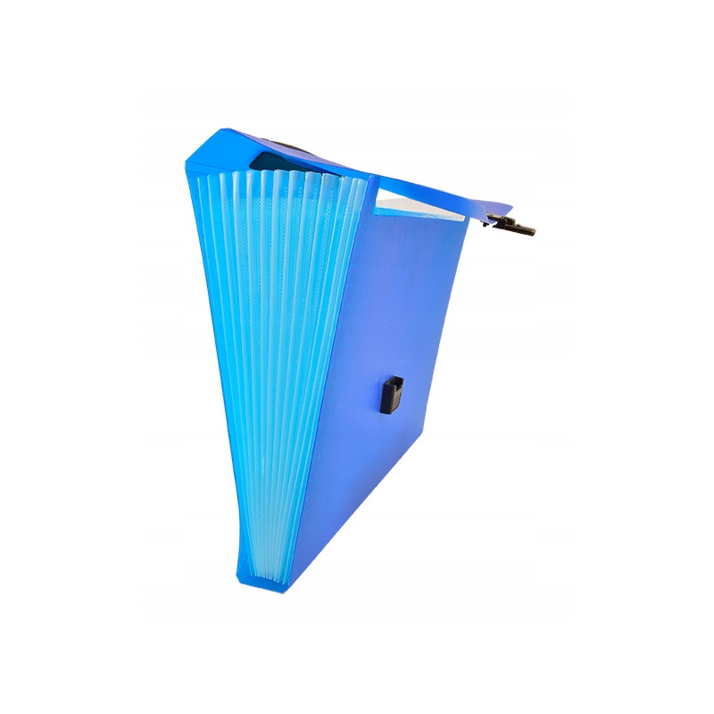 Teczka A4 harmonijkowa PP 13przegródek z rączką niebieska BT623-N TETIS