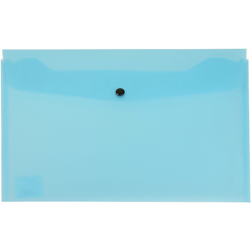 Teczka kopertowa na dokumenty A4 na zatrzask PVC niebieska przezroczysta TP-11-02 BIURFOL