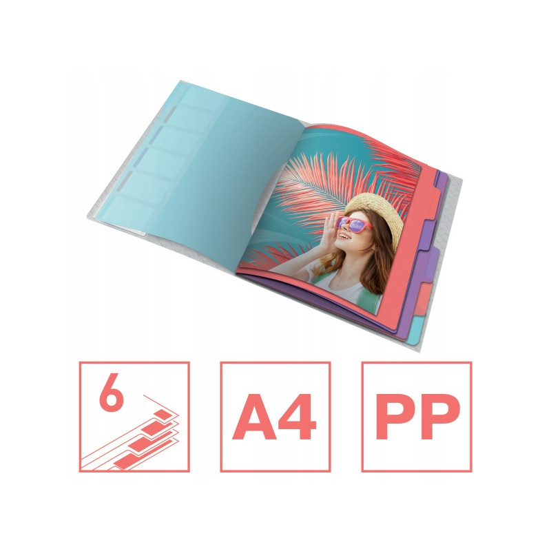 Teczka segregująca z 6 przekładkami ESSELTE COLOUR"ICE z 626255