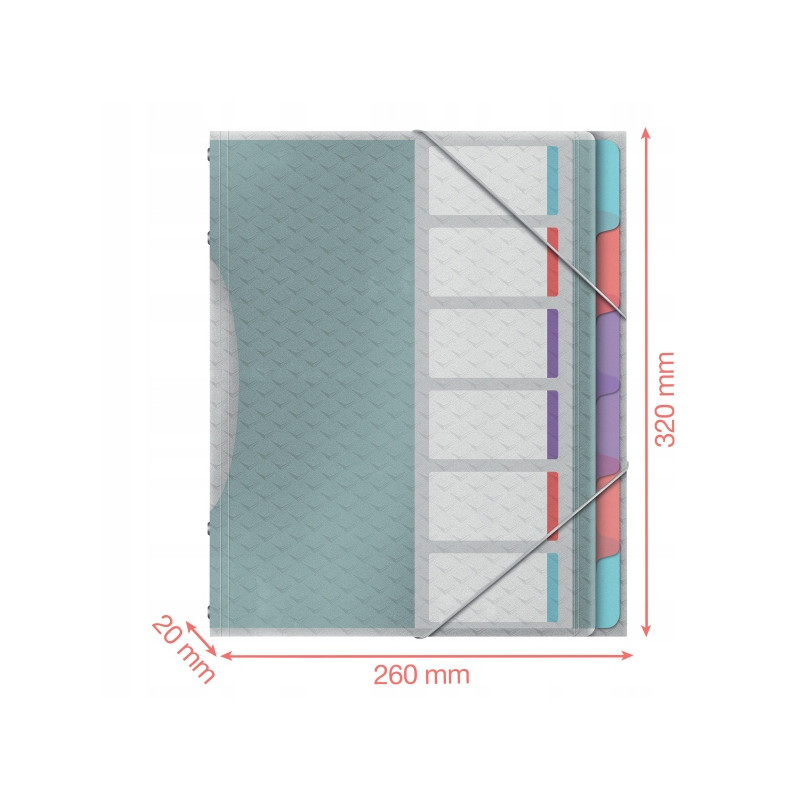 Teczka segregująca z 6 przekładkami ESSELTE COLOUR"ICE z 626255
