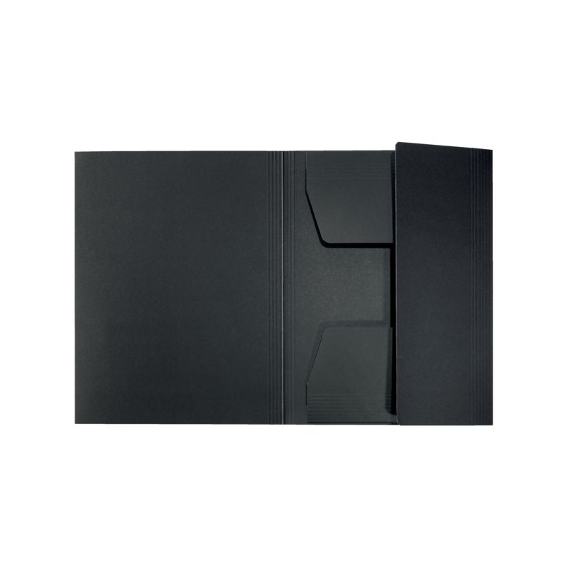 Teczka z 3 klapkami Recycle A4, czarna 39060095