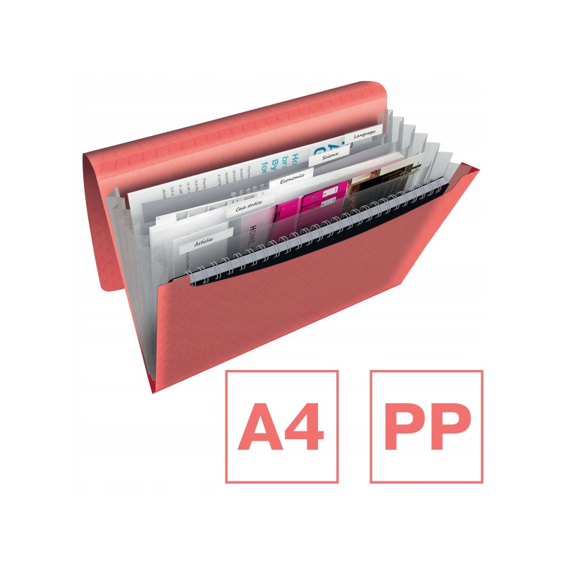 Teczka z przegródkami Esselte Colour`Breeze 6 przegródek koralowy 628447