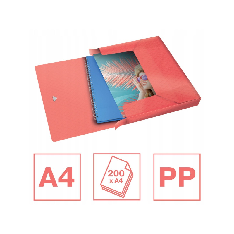 Teczka z gumką Esselte Colour`Breeze 25mm koralowy 628449