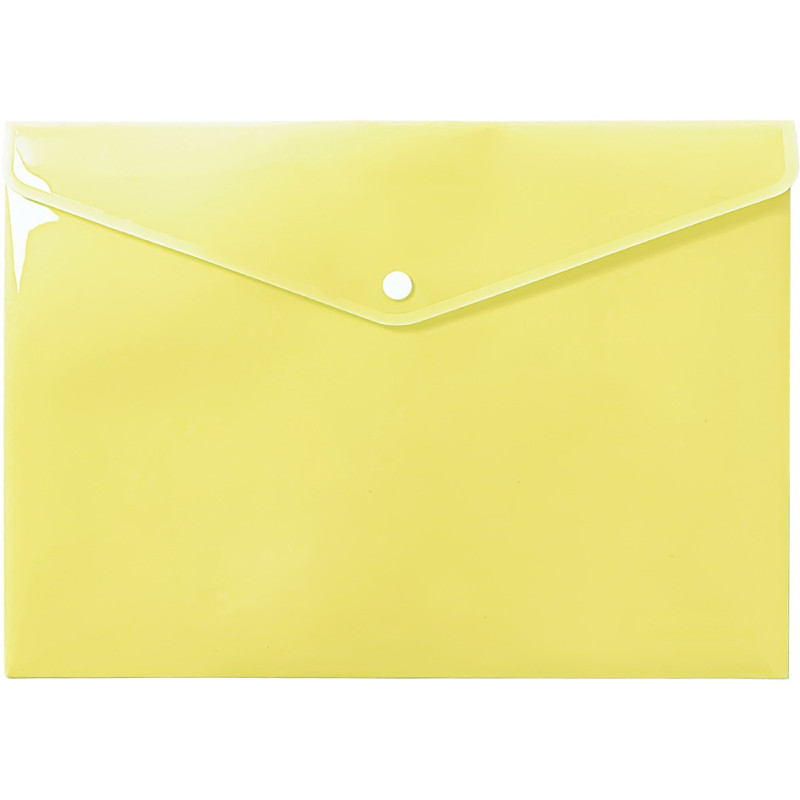 Teczka kopertowa na dokumenty A4 na zatrzask PP pastelowy żółty TKP-A4-03 BIURFOL