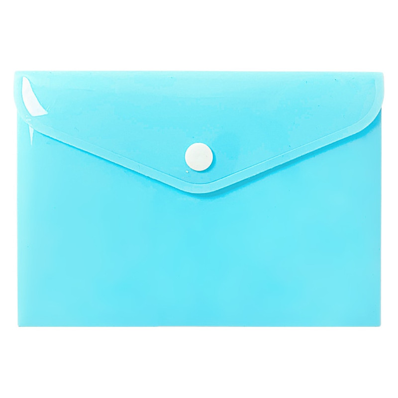 Teczka kopertowa na dokumenty A6 na zatrzask PP pastelowy niebieski TKP-A6-02 BIURFOL