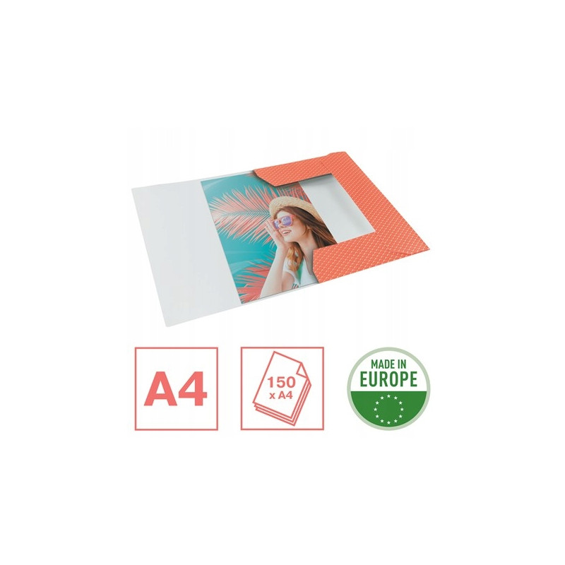 Teczka kartonowa z gumką Colour`Breeze A4 koralowa 628494 ESSELTE