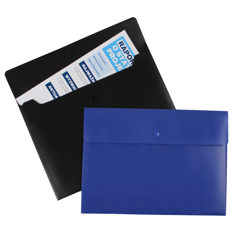 Teczka kopertowa na dokumenty A4 PP nieprzezroczysta niebieska TKSP-A4-01 BIURFOL