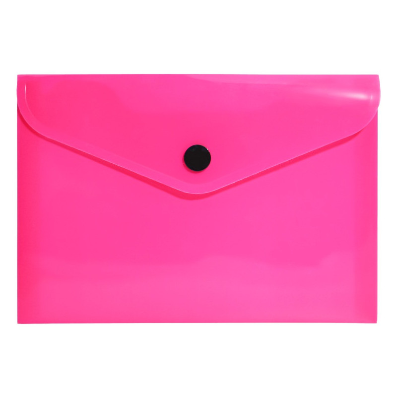 Teczka kopertowa na dokumenty A6 na zatrzask PP neonowy różowy TK-NEON-A6-01 BIURFOL