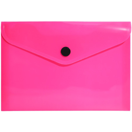 Teczka kopertowa na dokumenty A6 na zatrzask PP neonowy różowy TK-NEON-A6-01 BIURFOL