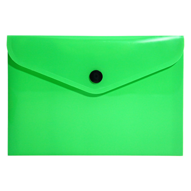 Teczka kopertowa na dokumenty A6 na zatrzask PP neonowy zielony TK-NEON-A6-03 BIURFOL