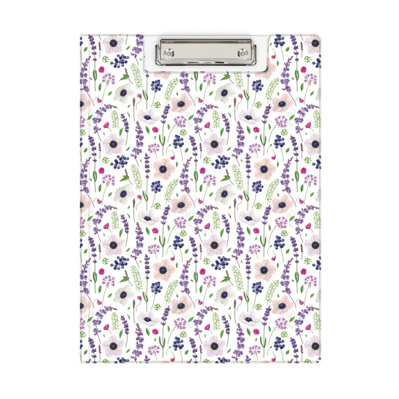 Teczka z klipem na dokumenty Clipboard A4 PVC wzór Kwiaty KHN-04-32 BIURFOL