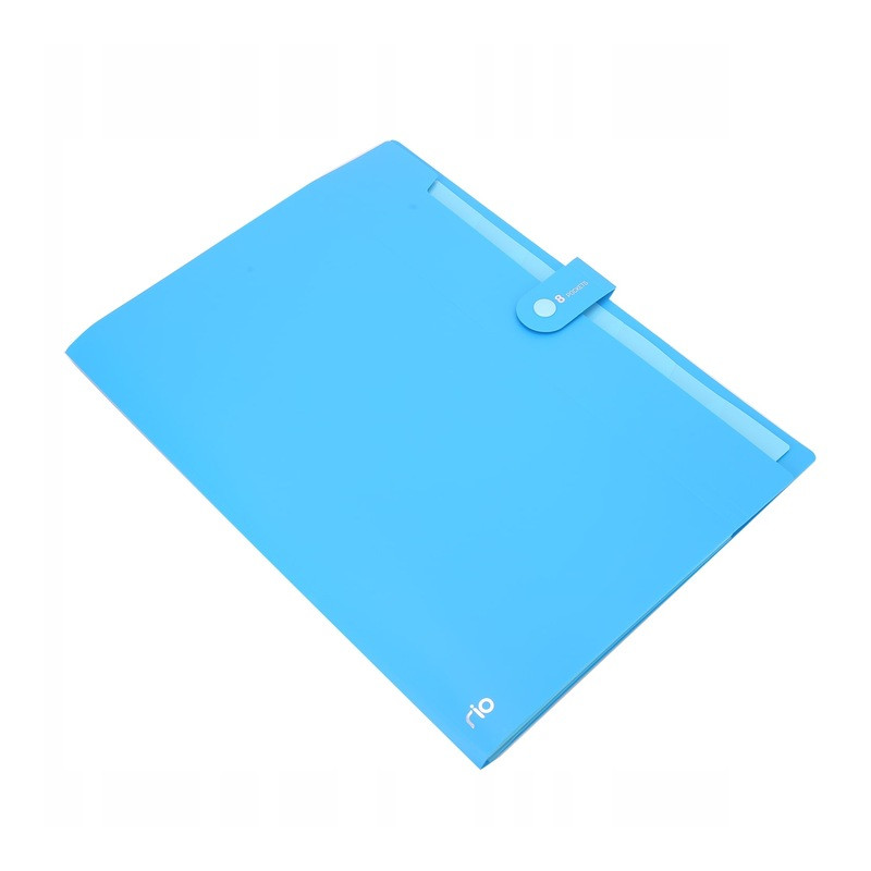 Teczka zatrzaskowa A4 8-przegródek RIO niebieska EB40102 BLUE DELI