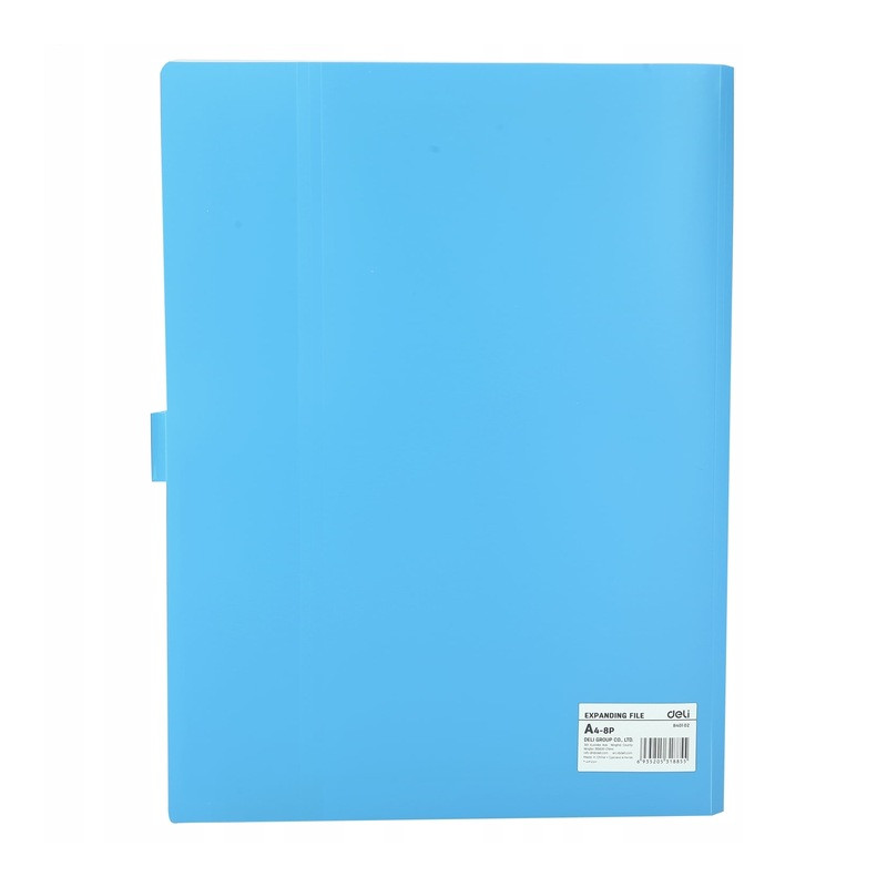Teczka zatrzaskowa A4 8-przegródek RIO niebieska EB40102 BLUE DELI
