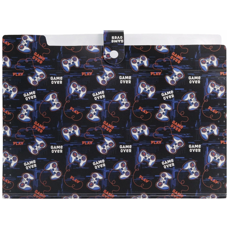 Teczka harmonijkowa A4 PP 5 przegródek z nadrukiem GAMEPAD THN-A4-33 BIURFOL