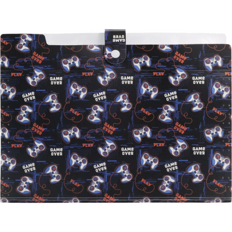 Teczka harmonijkowa A4 PP 5 przegródek z nadrukiem GAMEPAD THN-A4-33 BIURFOL