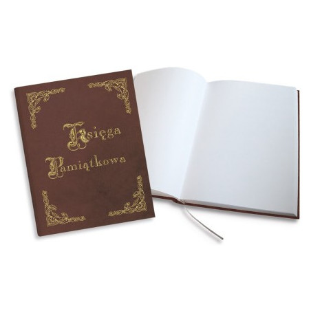 Księga Pamiątkowa złocona brązowa 255x320mm 100kartek 319-034 WARTA