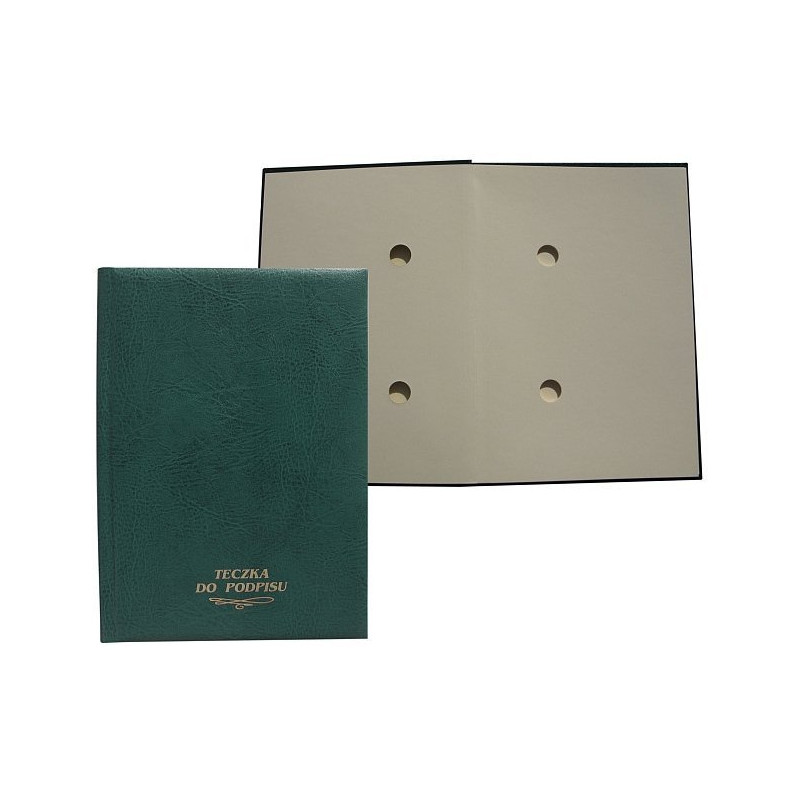 Teczka do podpisu 10k zielona grzbiet kryty 1824-920-011 WARTA