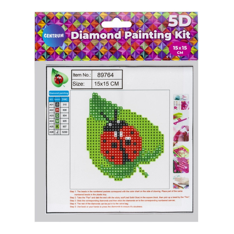 Mozaika diamentowa 5D BIEDRONKA 15x15cm CENTRUM 0452-6305-81