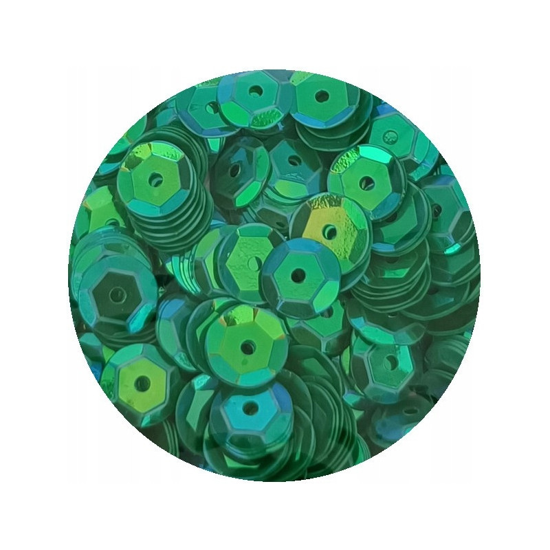 Cekiny tęczowe 8mm zielone pastel T100 BREWIS