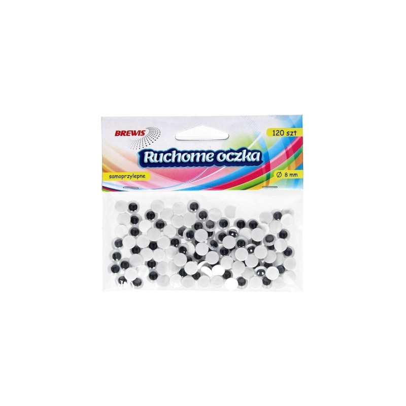 Oczka ruchome okrągłe 8mm (120) samoprzylepne Ro2 BREWIS