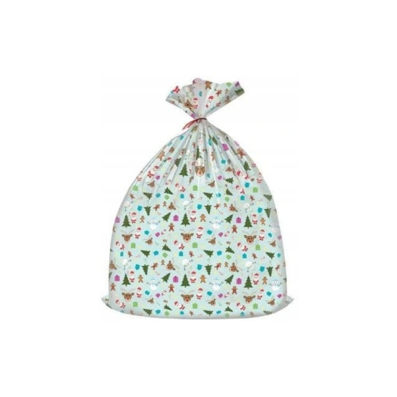 Worek upominkowy CHRISTMAS plastik XXL mix wzorów 92x110 PaKaDo