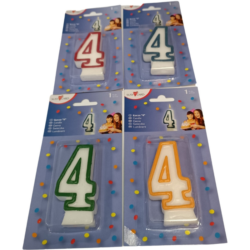 Świeczka jubileuszowa cyfra 4 na urodziny tort 0011142353 HERLITZ