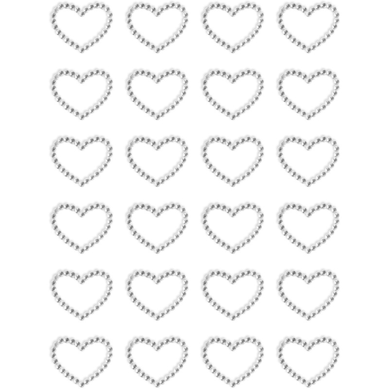 Kryształki samoprzylepne SERCA srebrne (24szt.) 251131 Galeria Papieru